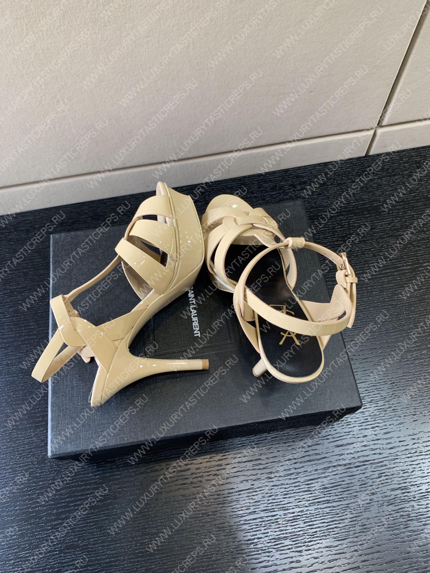 YVES SAINT LAURENT TRUBUTE PLATFORM SANDAL BEIGE 315487AA