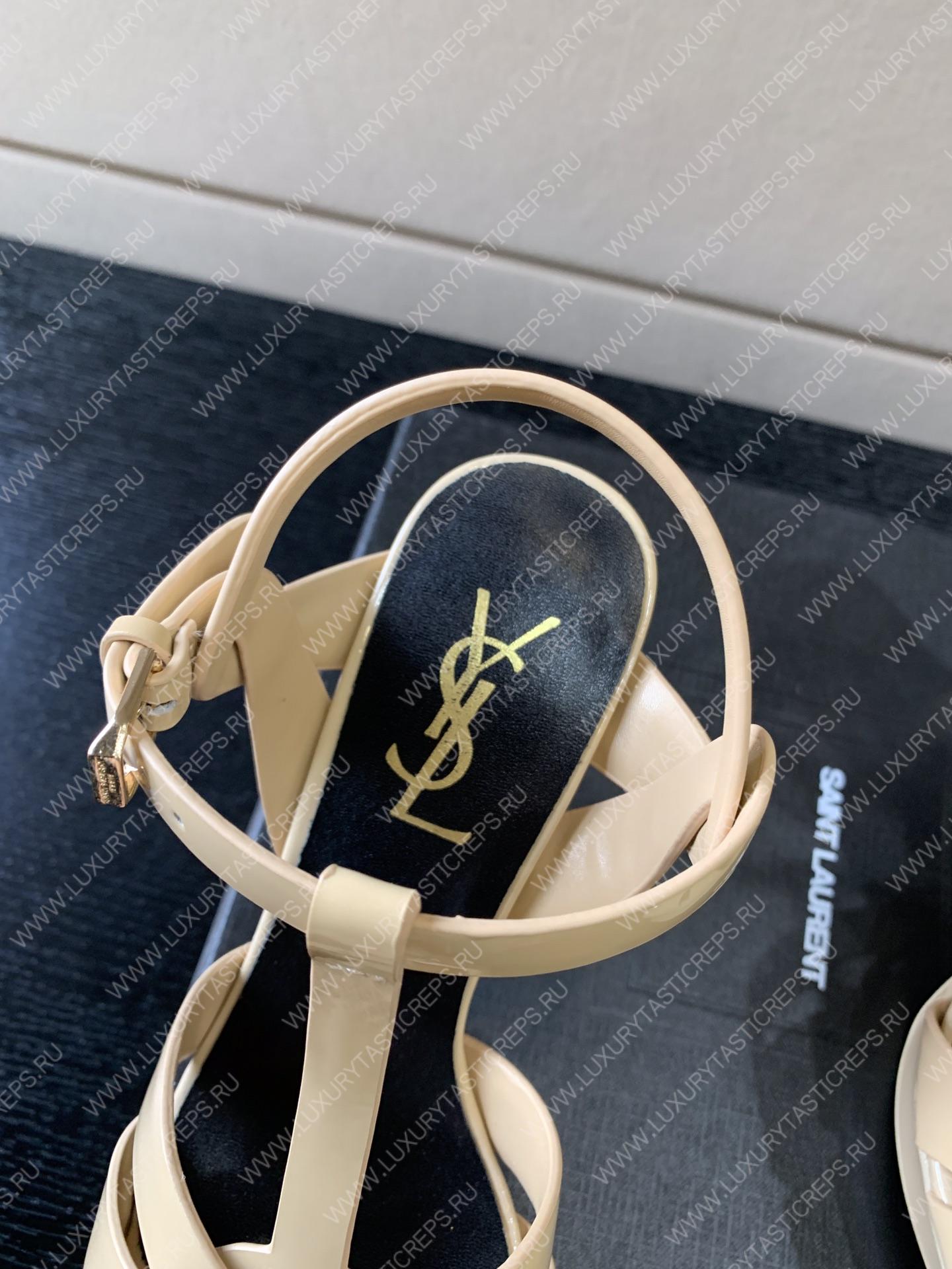 YVES SAINT LAURENT TRUBUTE PLATFORM SANDAL BEIGE 315487AA