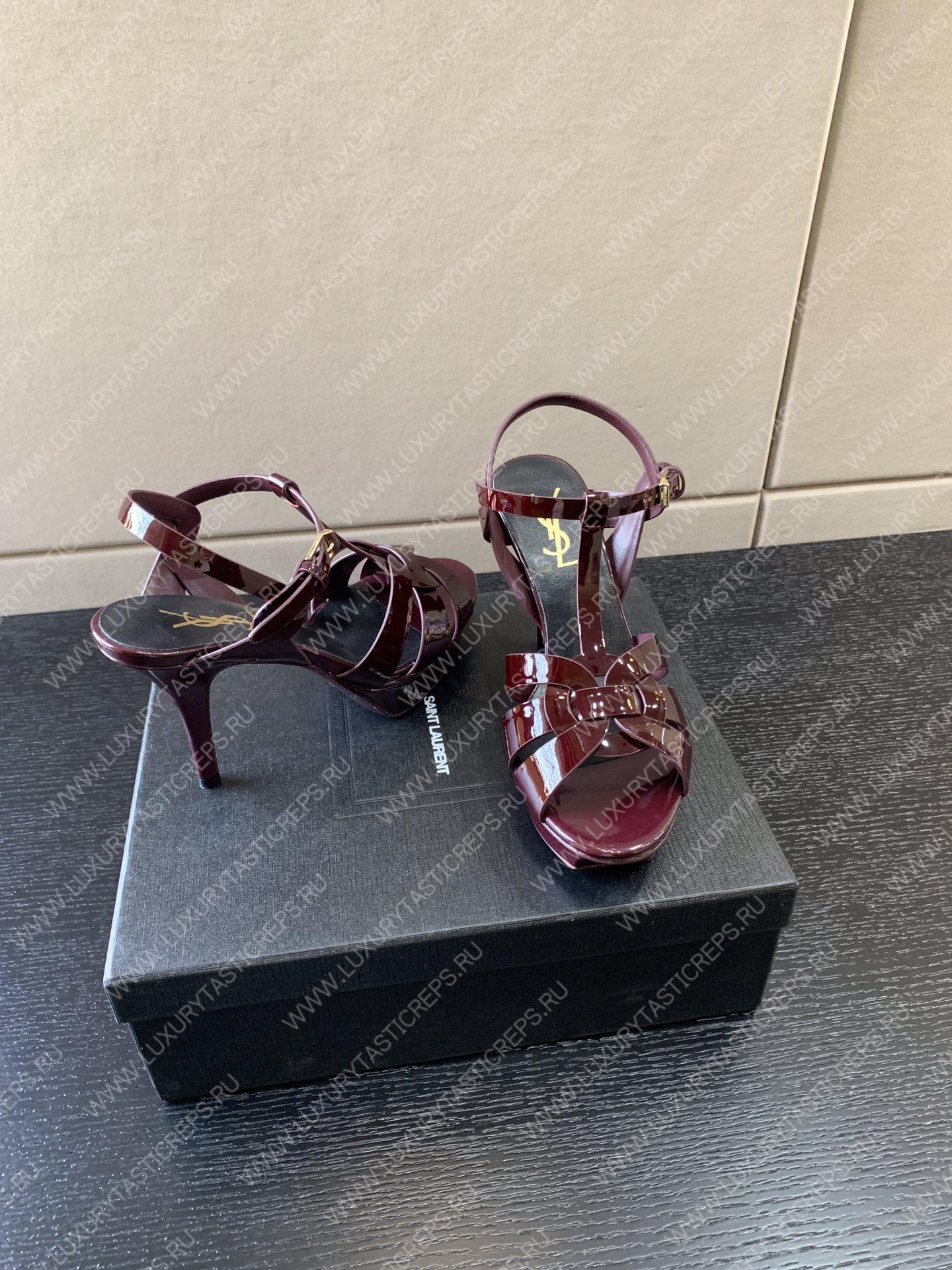 YVES SAINT LAURENT TRUBUTE PLATFORM SANDAL BURGUNDY 315487AA
