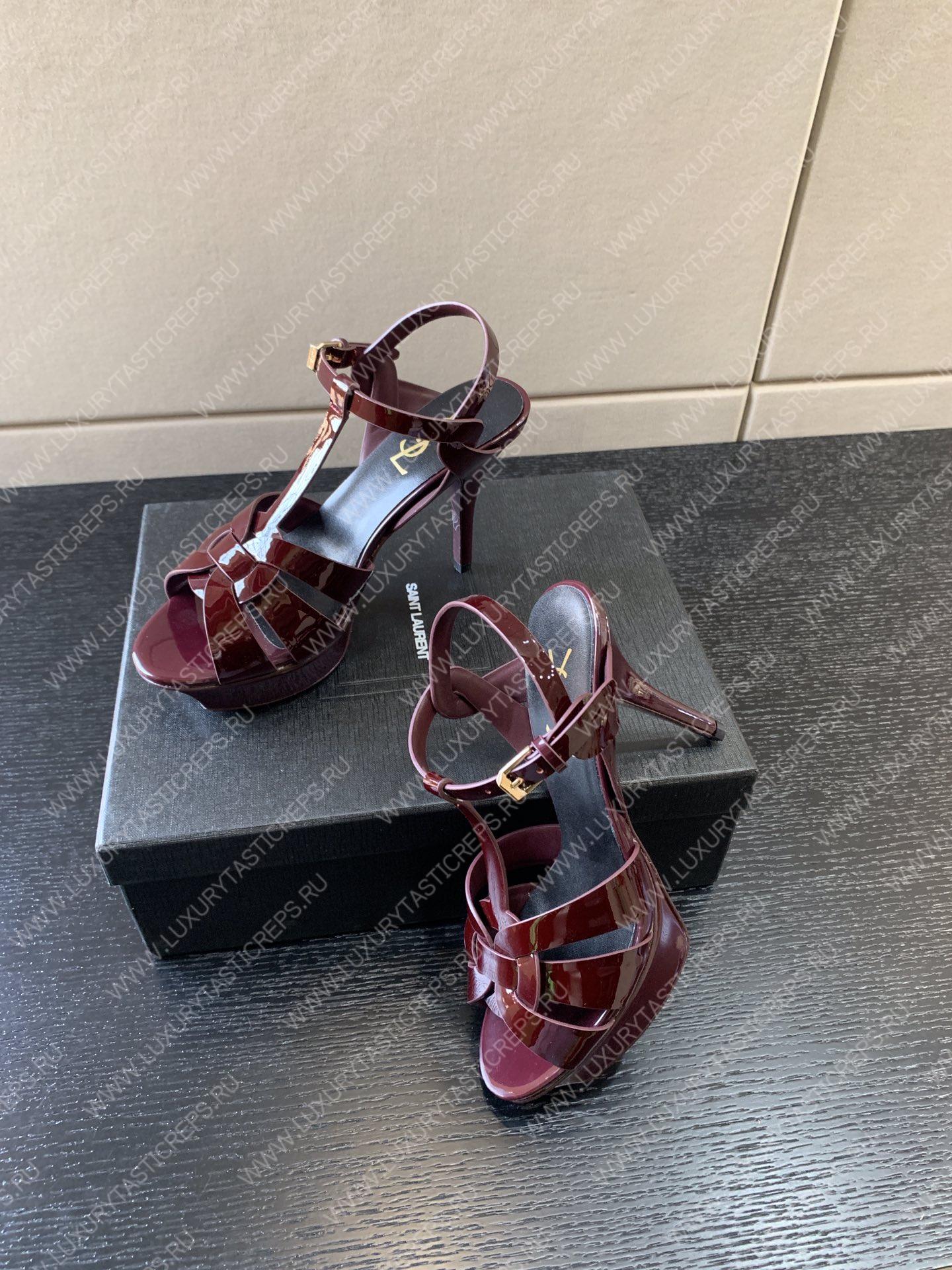 YVES SAINT LAURENT TRUBUTE PLATFORM SANDAL BURGUNDY 315487AA