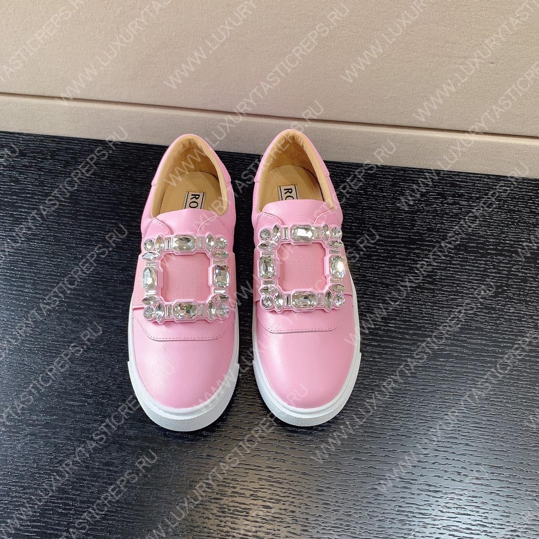 ROGER VIVIER STRASS BUCKLE SNEAKERS PINK RVW6873