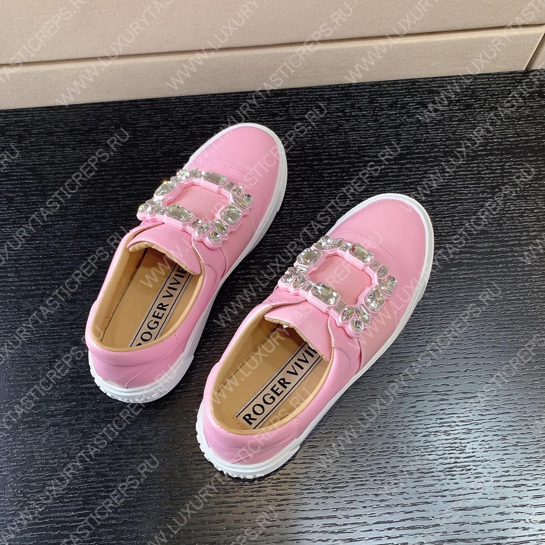 ROGER VIVIER STRASS BUCKLE SNEAKERS PINK RVW6873
