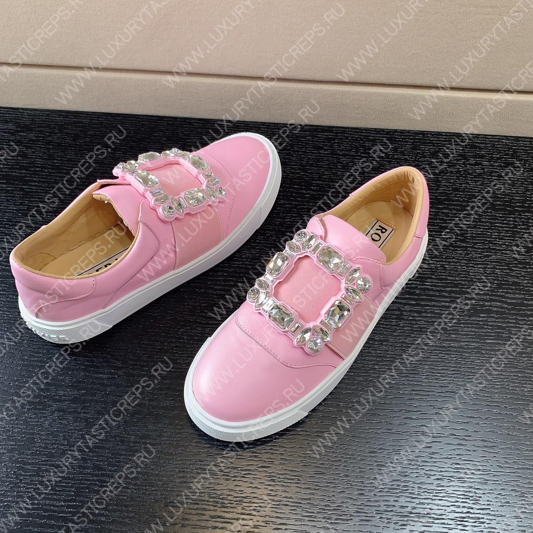 ROGER VIVIER STRASS BUCKLE SNEAKERS PINK RVW6873