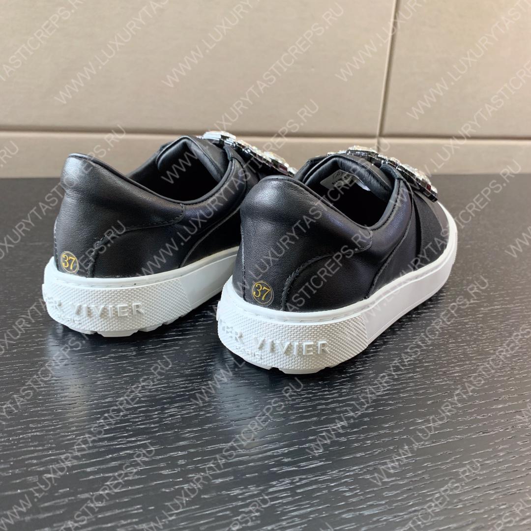 ROGER VIVIER STRASS BUCKLE SNEAKERS BLACK RVW6873