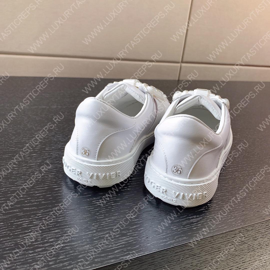 ROGER VIVIER STRASS BUCKLE SNEAKERS WHITE RVW6873