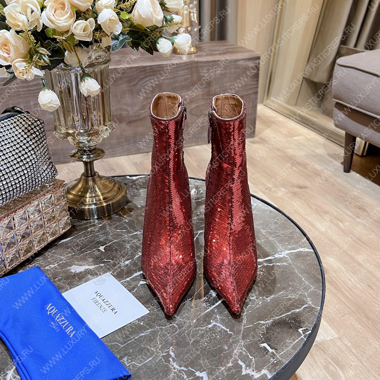 AQUAZURRA SAINT HONORE BOOTIE RED SHOMIDB1