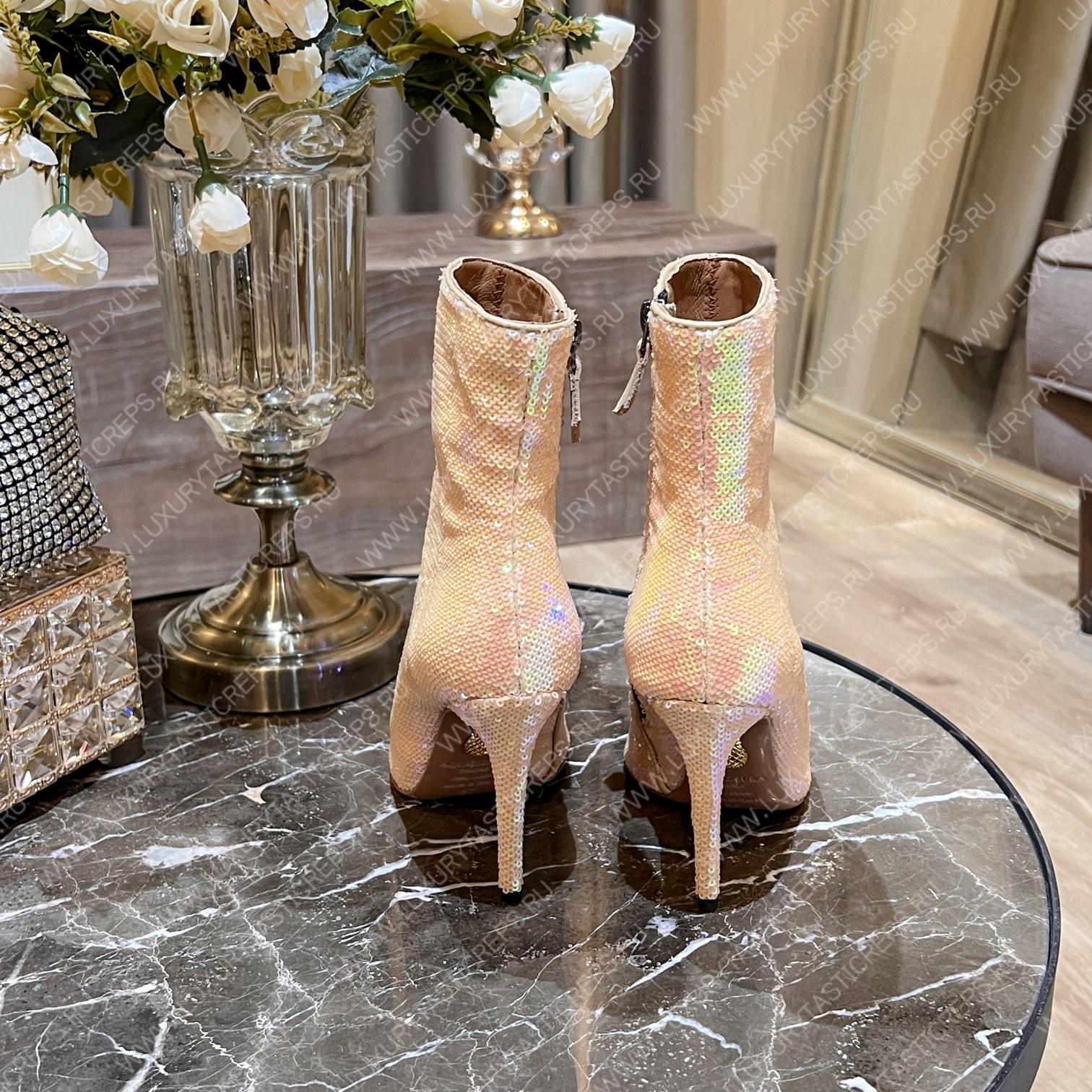 AQUAZURRA SAINT HONORE BOOTIE BABY PINK SHOMIDB1