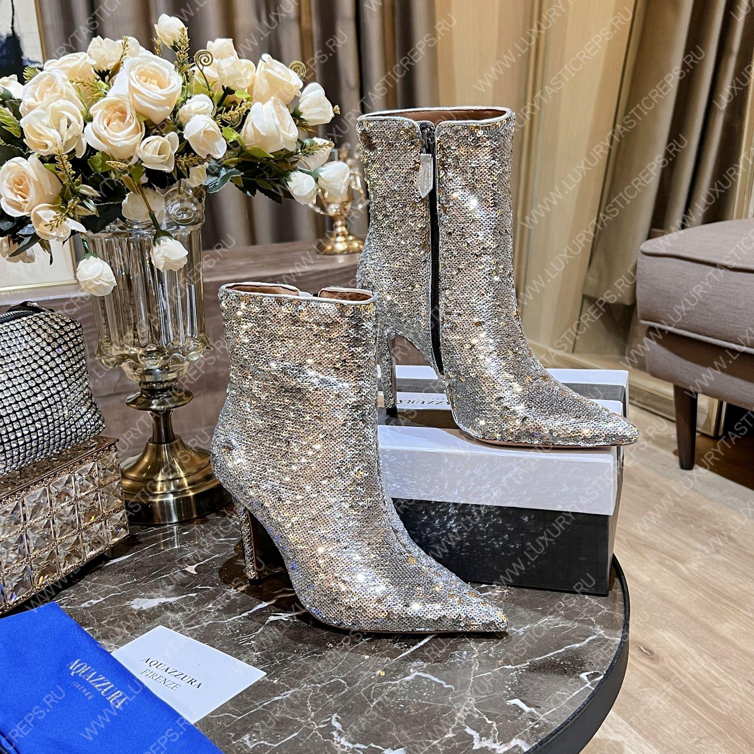 AQUAZURRA SAINT HONORE BOOTIE GRAY HOMIDB1