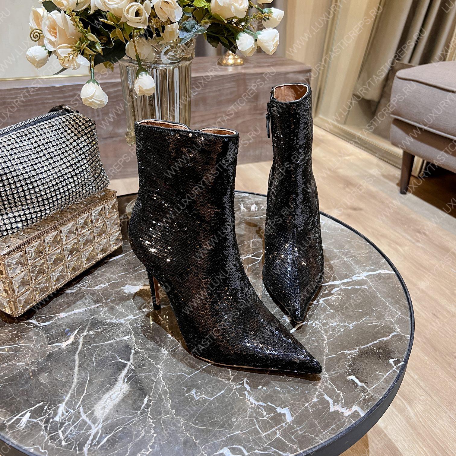 AQUAZURRA SAINT HONORE BOOTIE BLACK HOMIDB1