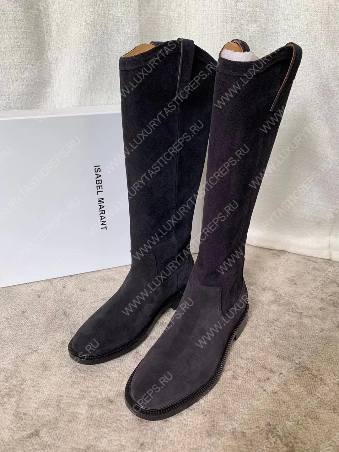 ISABEL MARANT SUEDE LEATHER BOOTS BLACK BT0011FA