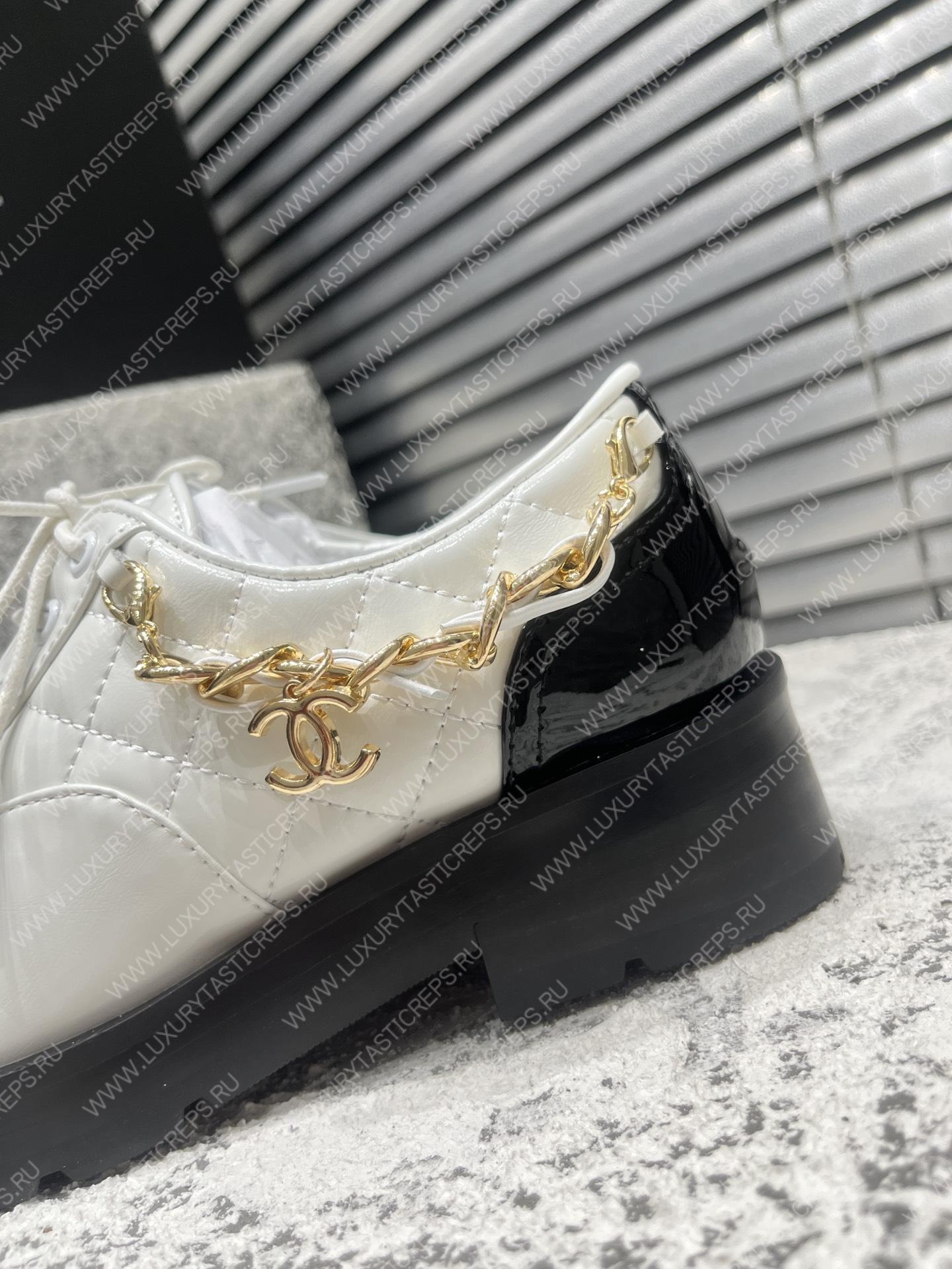 Ch*el lace-up boots white g39393