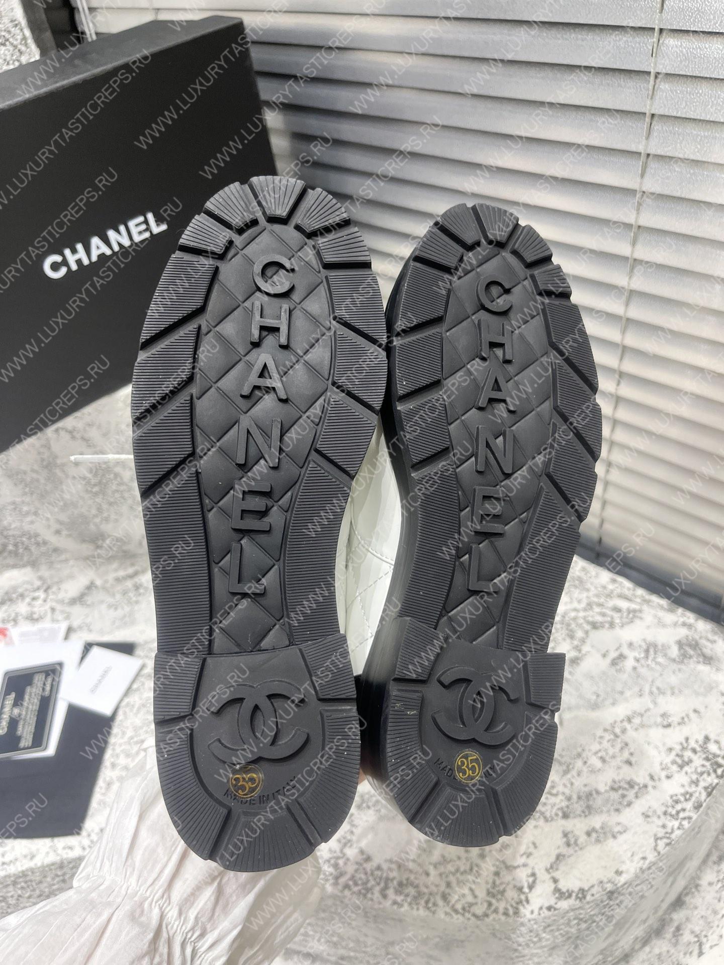 Ch*el lace-up boots white g39393