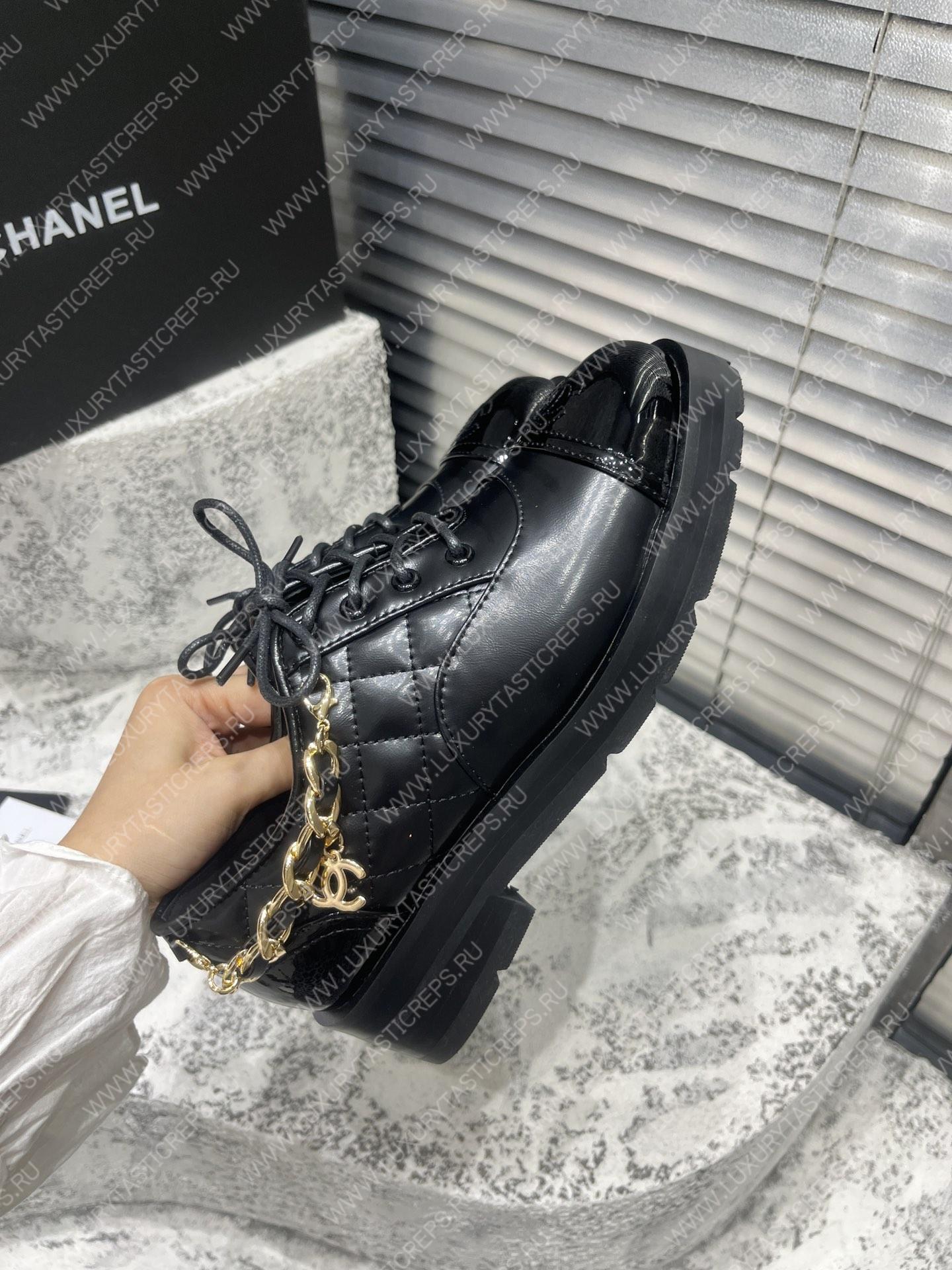 Ch*el lace-up boots black g39393