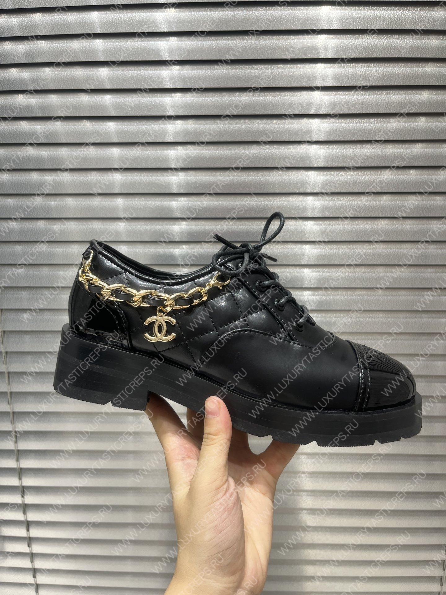 Ch*el lace-up boots black g39393