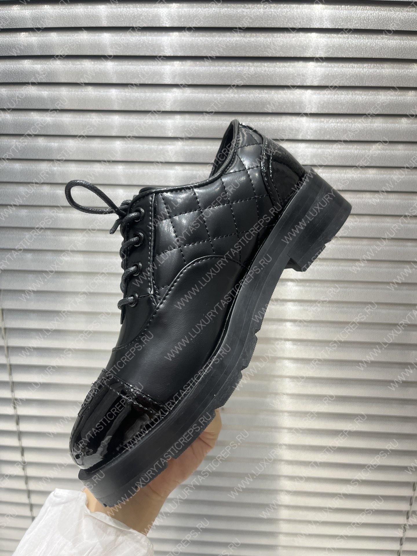 Ch*el lace-up boots black g39393