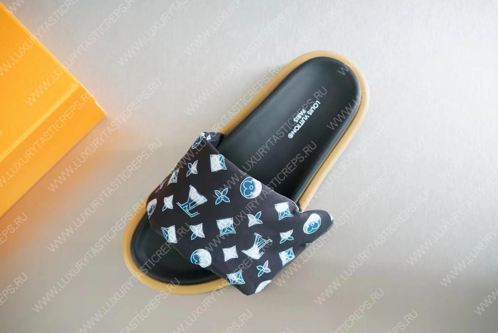 l**is V*t*n pool pillow flat comfort mule black/multicolor 1aabkl