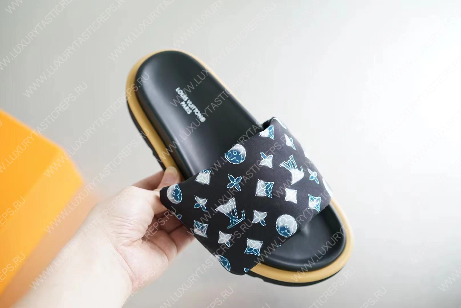 l**is V*t*n pool pillow flat comfort mule black/multicolor 1aabkl