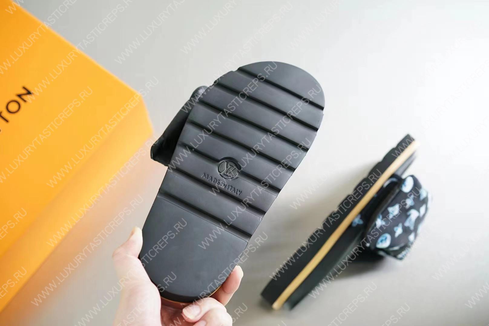 l**is V*t*n pool pillow flat comfort mule black/multicolor 1aabkl