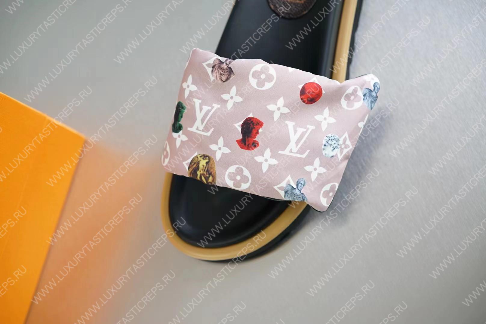 l**is V*t*n pool pillow flat comfort mule white/multicolor 1aabkl