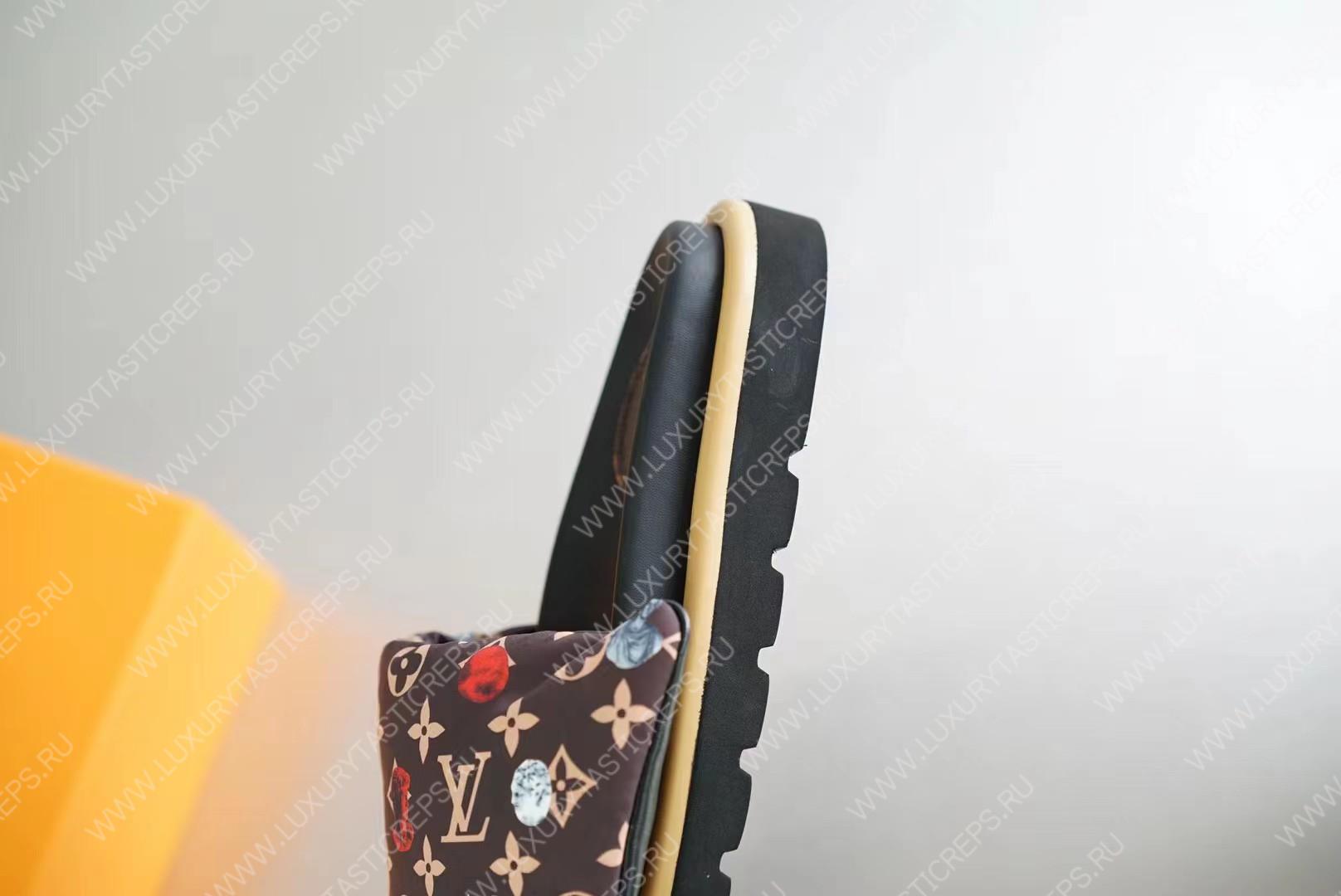 l**is V*t*n pool pillow flat comfort mule brown/multicolor 1aabkl