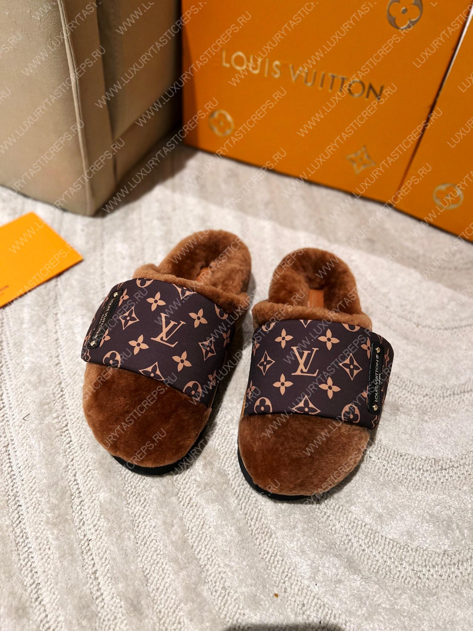 l**is V*t*n slipper pillow flat comfort mule brown 1aam3k