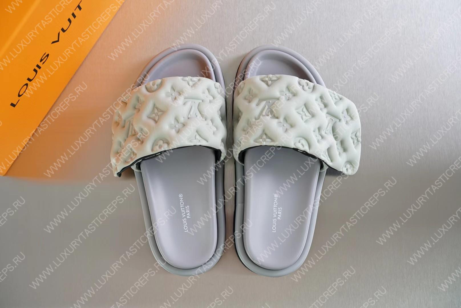 l**is V*t*n pool pillow flat comfort mule white 1aabku