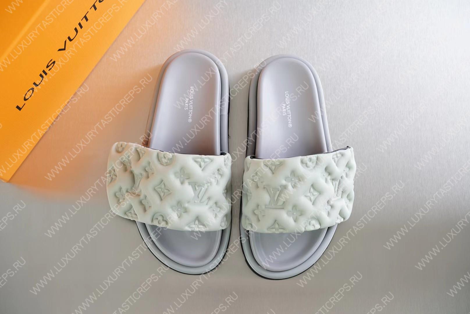 l**is V*t*n pool pillow flat comfort mule white 1aabku