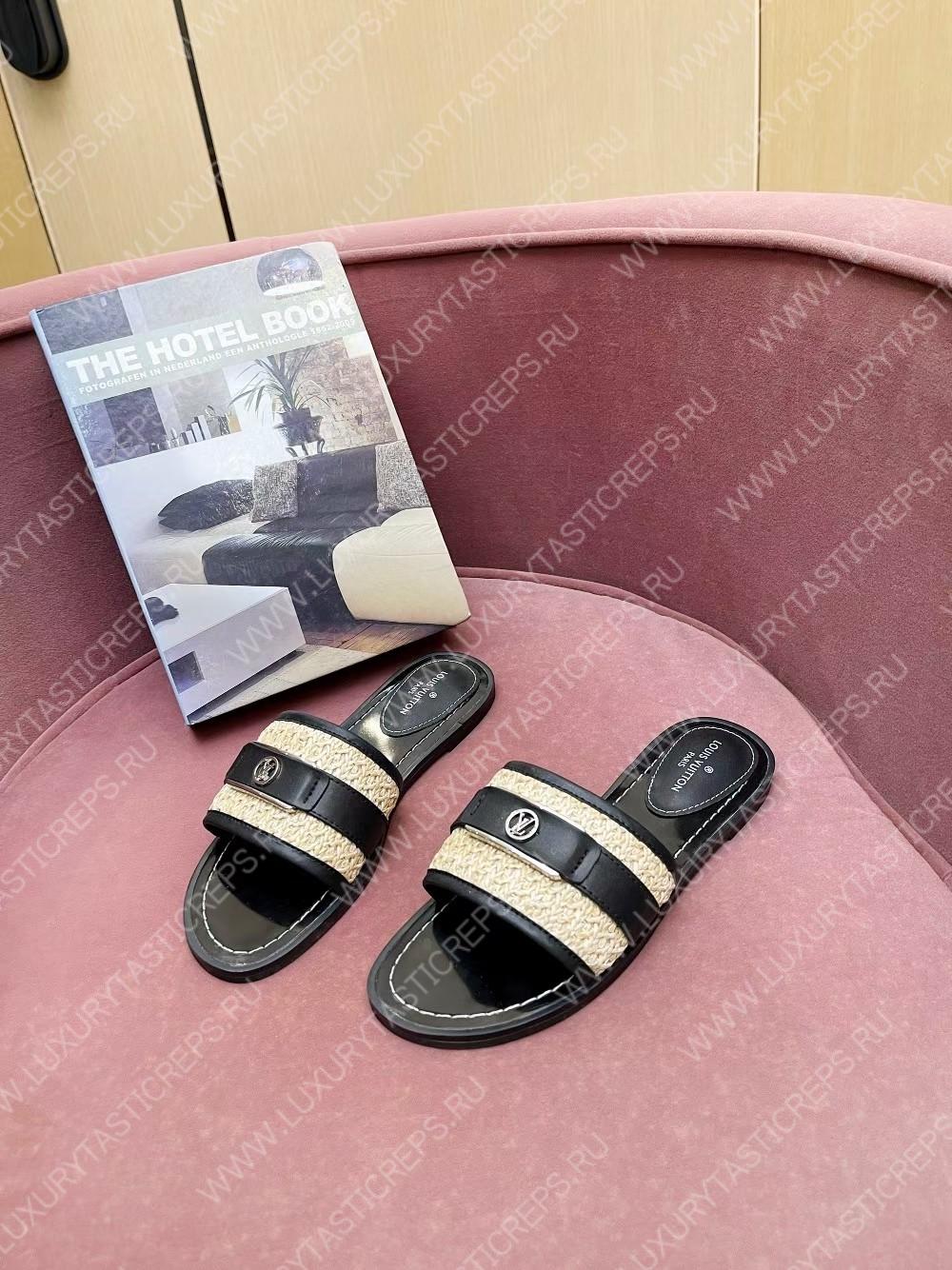 l**is V*t*n lock it flat mule black & beige 1aadiw