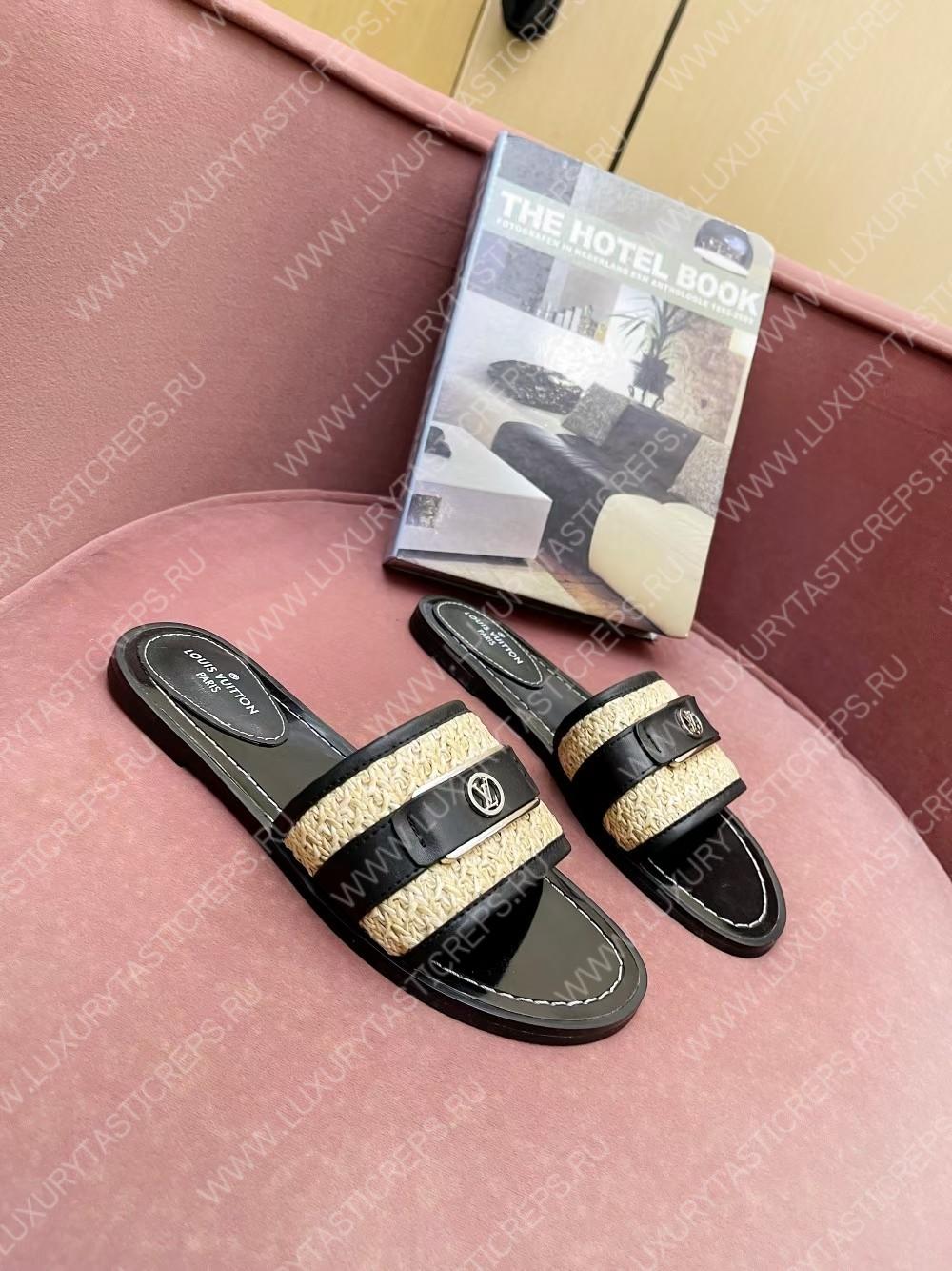 l**is V*t*n lock it flat mule black & beige 1aadiw