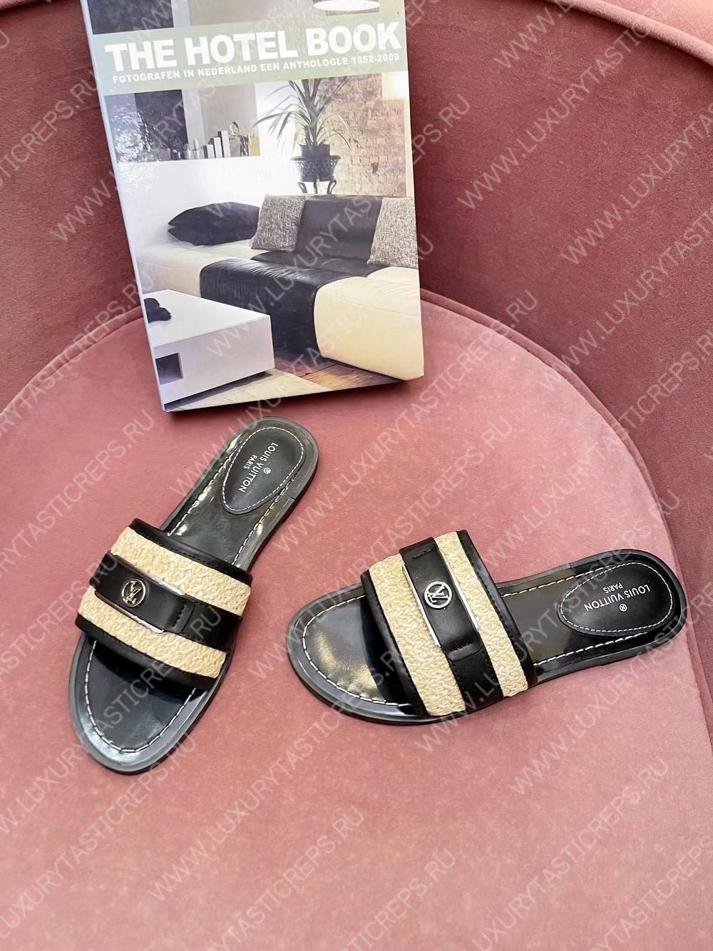 l**is V*t*n lock it flat mule black & beige 1aadiw