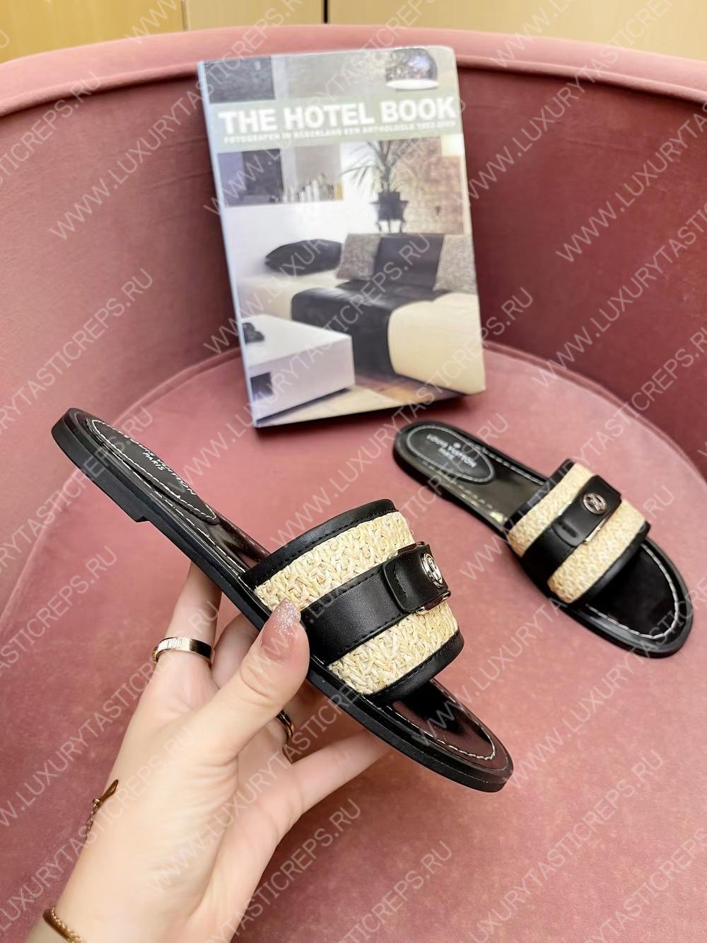 l**is V*t*n lock it flat mule black & beige 1aadiw