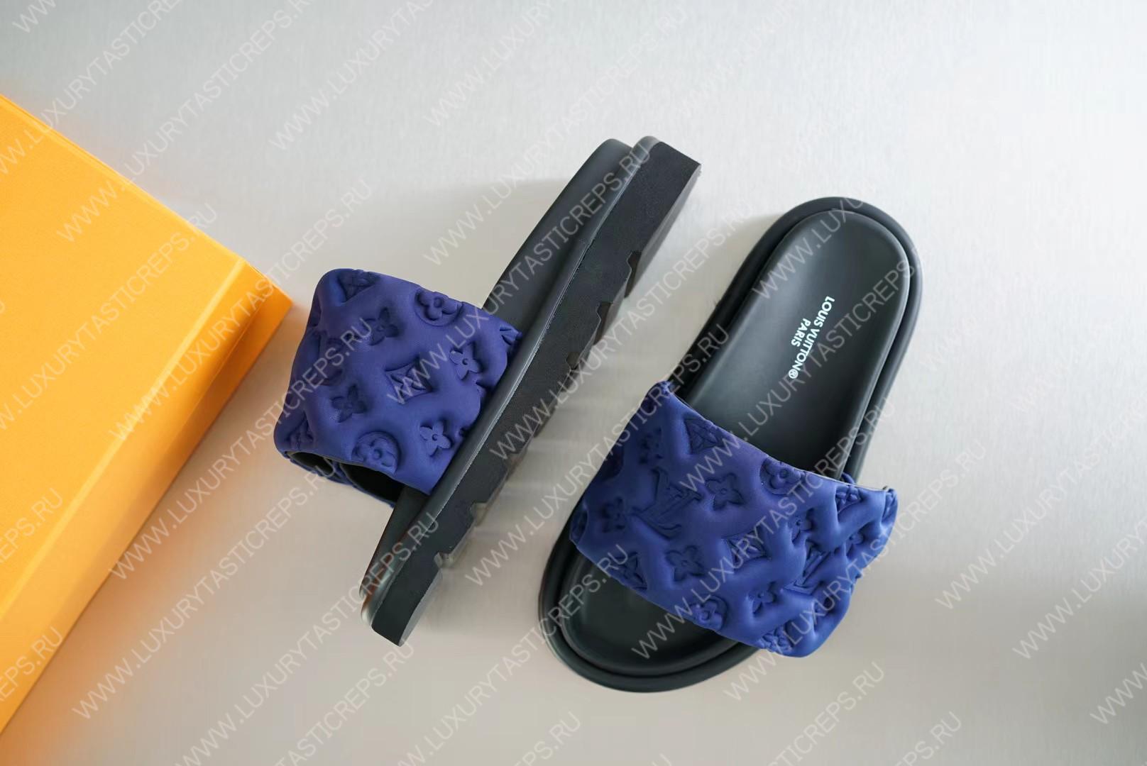 l**is V*t*n pool pillow flat comfort mule navy blue 1aabku