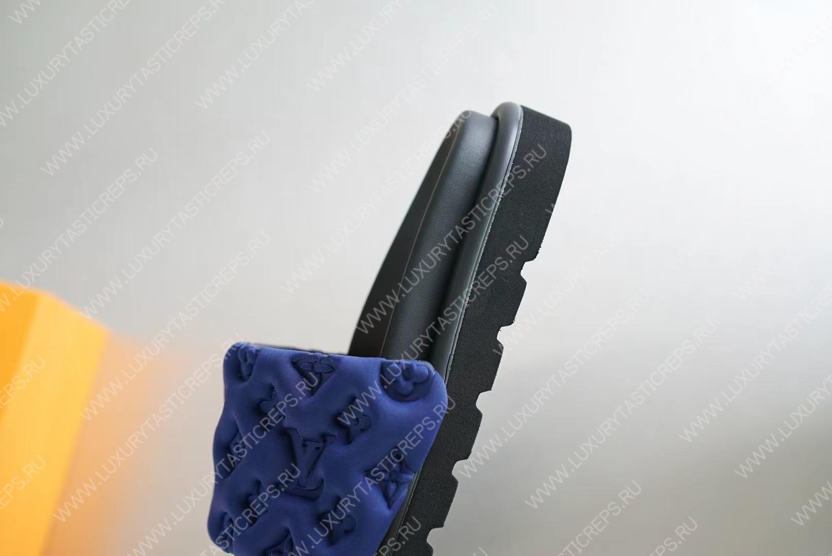 l**is V*t*n pool pillow flat comfort mule navy blue 1aabku