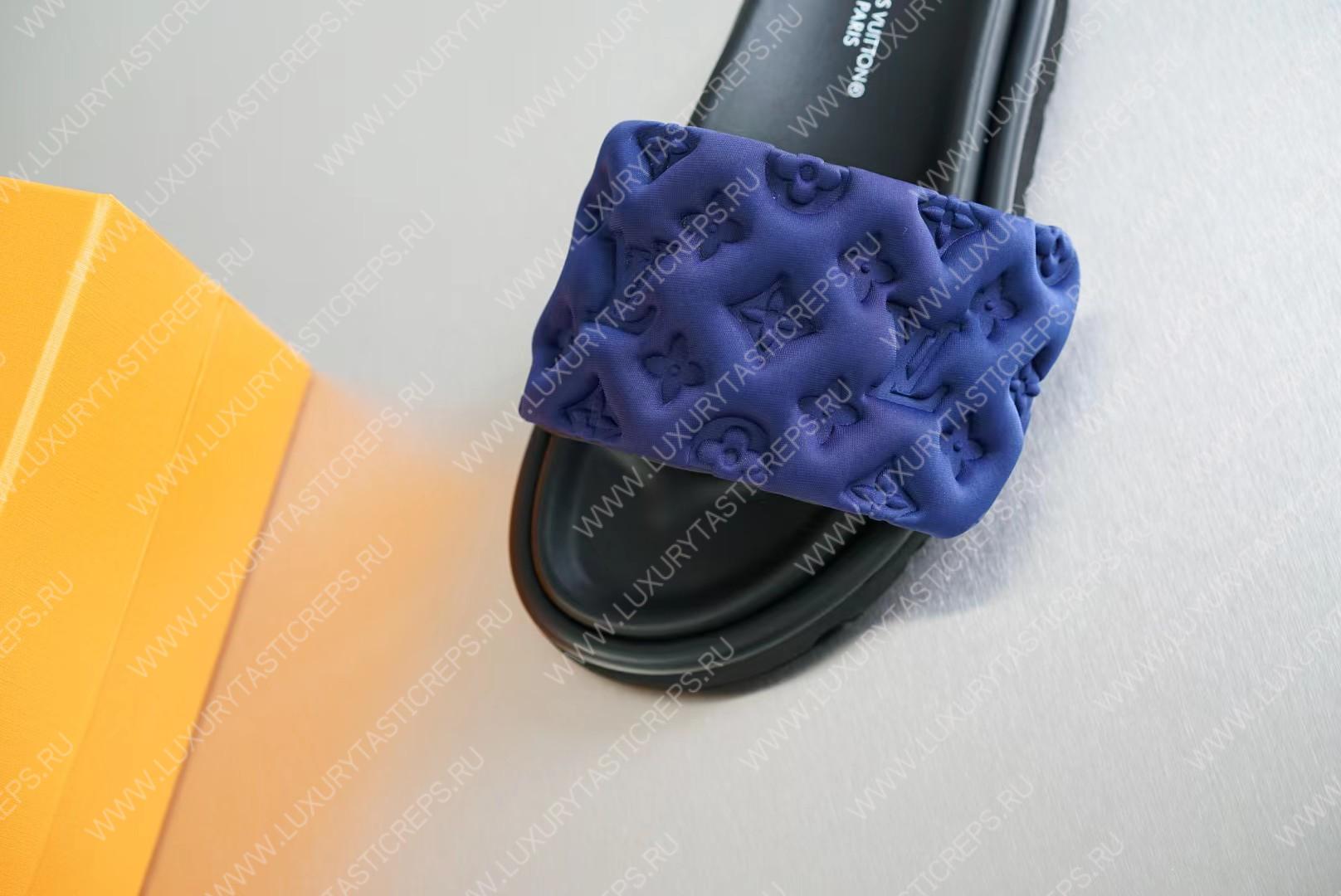 l**is V*t*n pool pillow flat comfort mule navy blue 1aabku