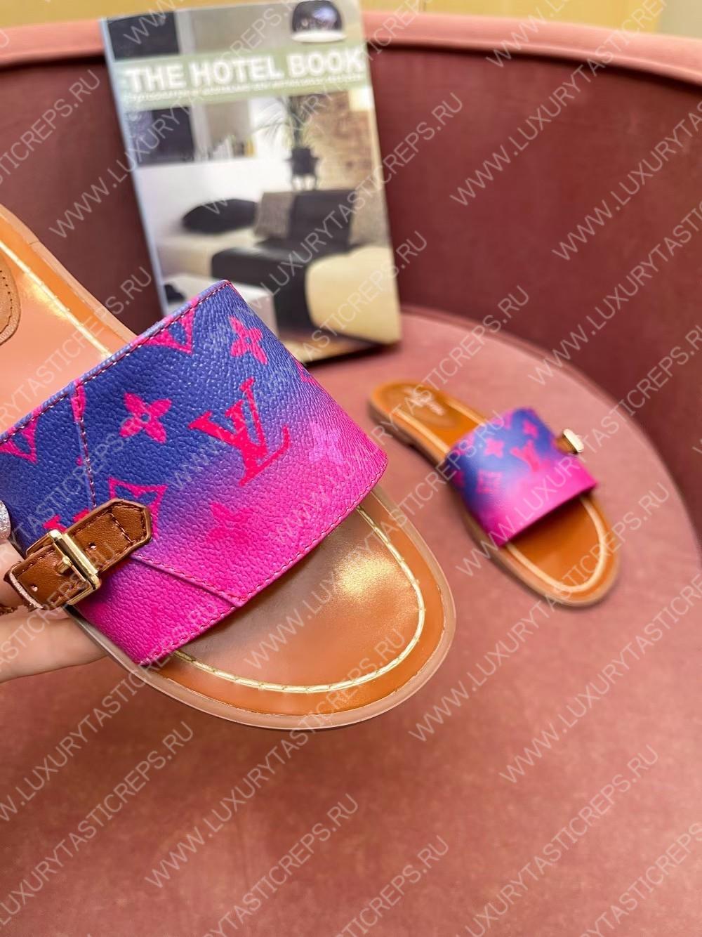 l**is V*t*n lock it flat mule purple & pink 1aa21q