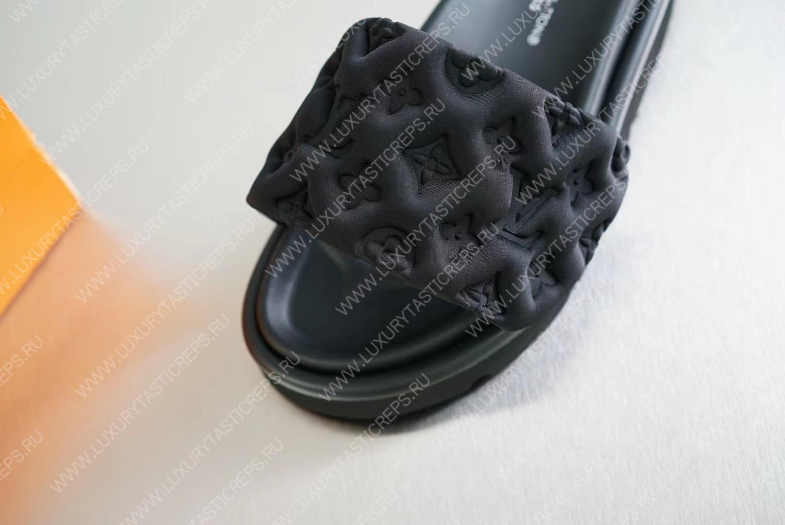 l**is V*t*n pool pillow flat comfort mule black 1aabkl