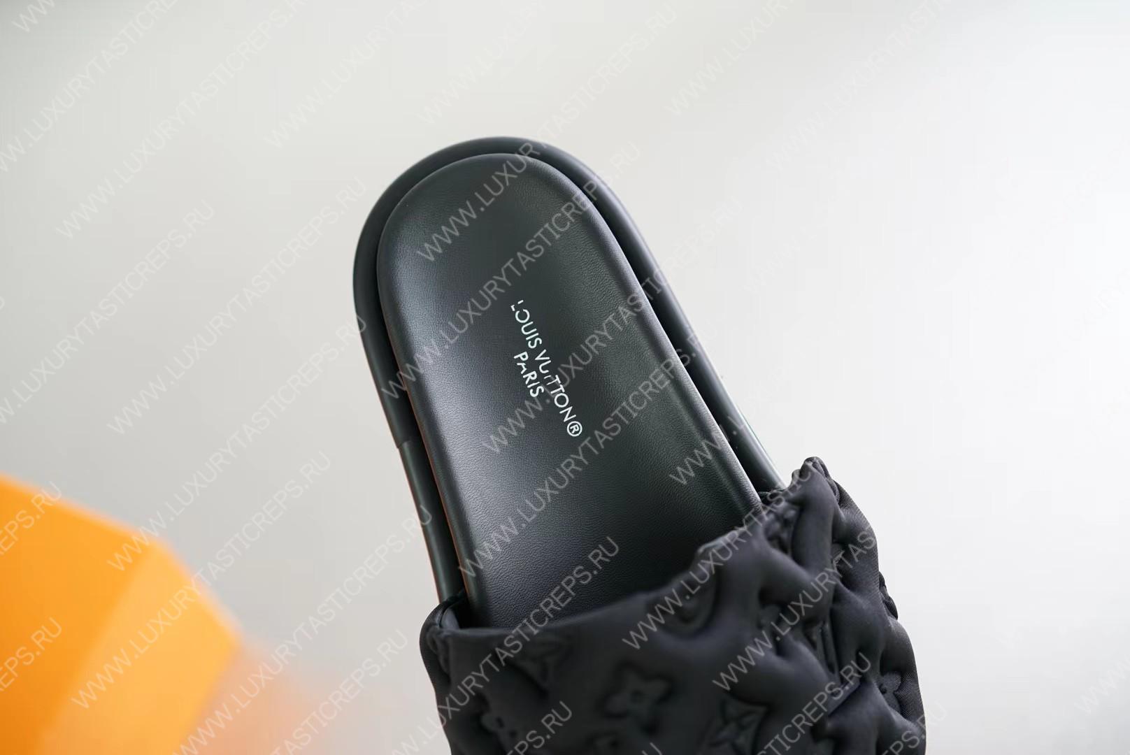 l**is V*t*n pool pillow flat comfort mule black 1aabkl