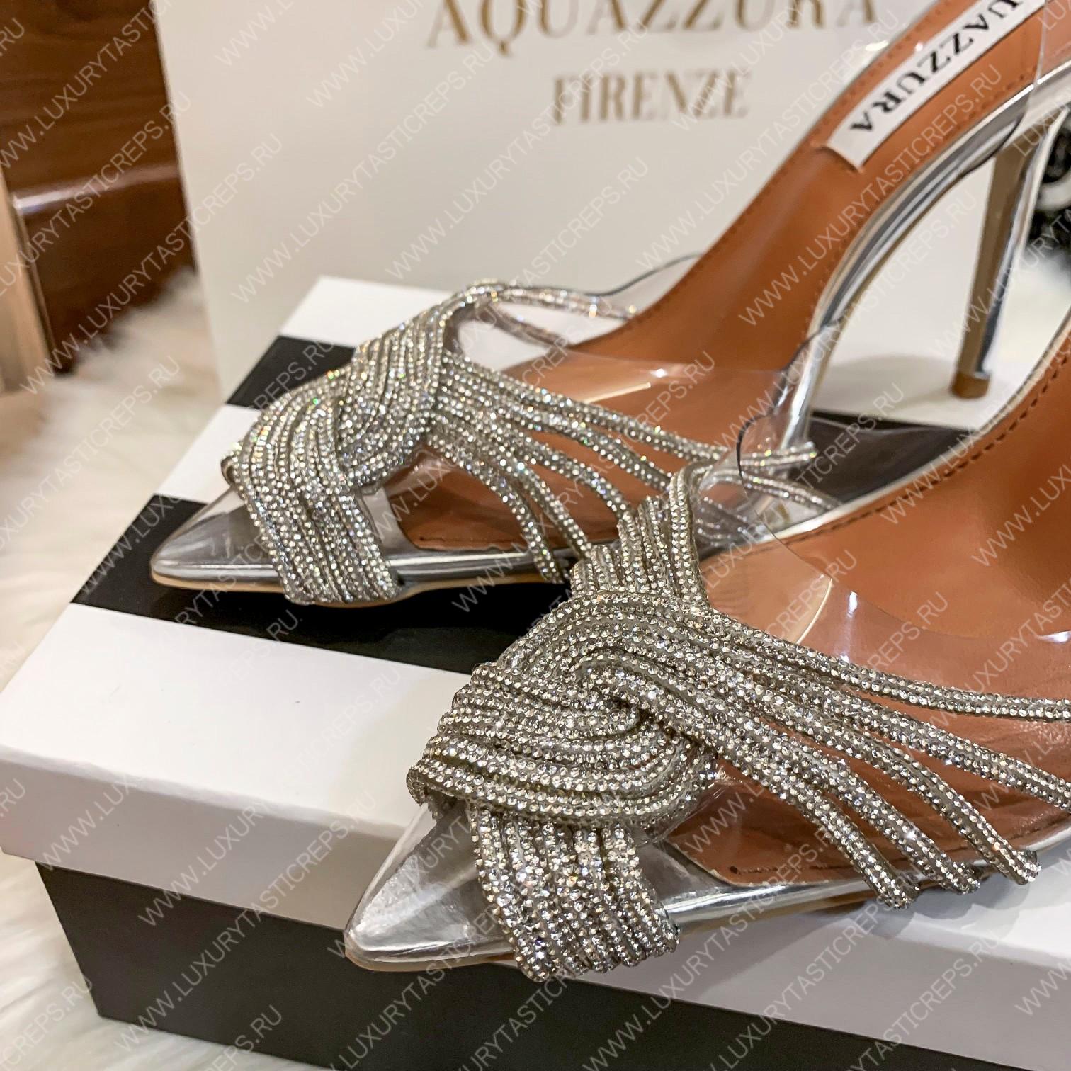 AQUAZZURA GATSBY SLING 105 SILVER GASHIGL0