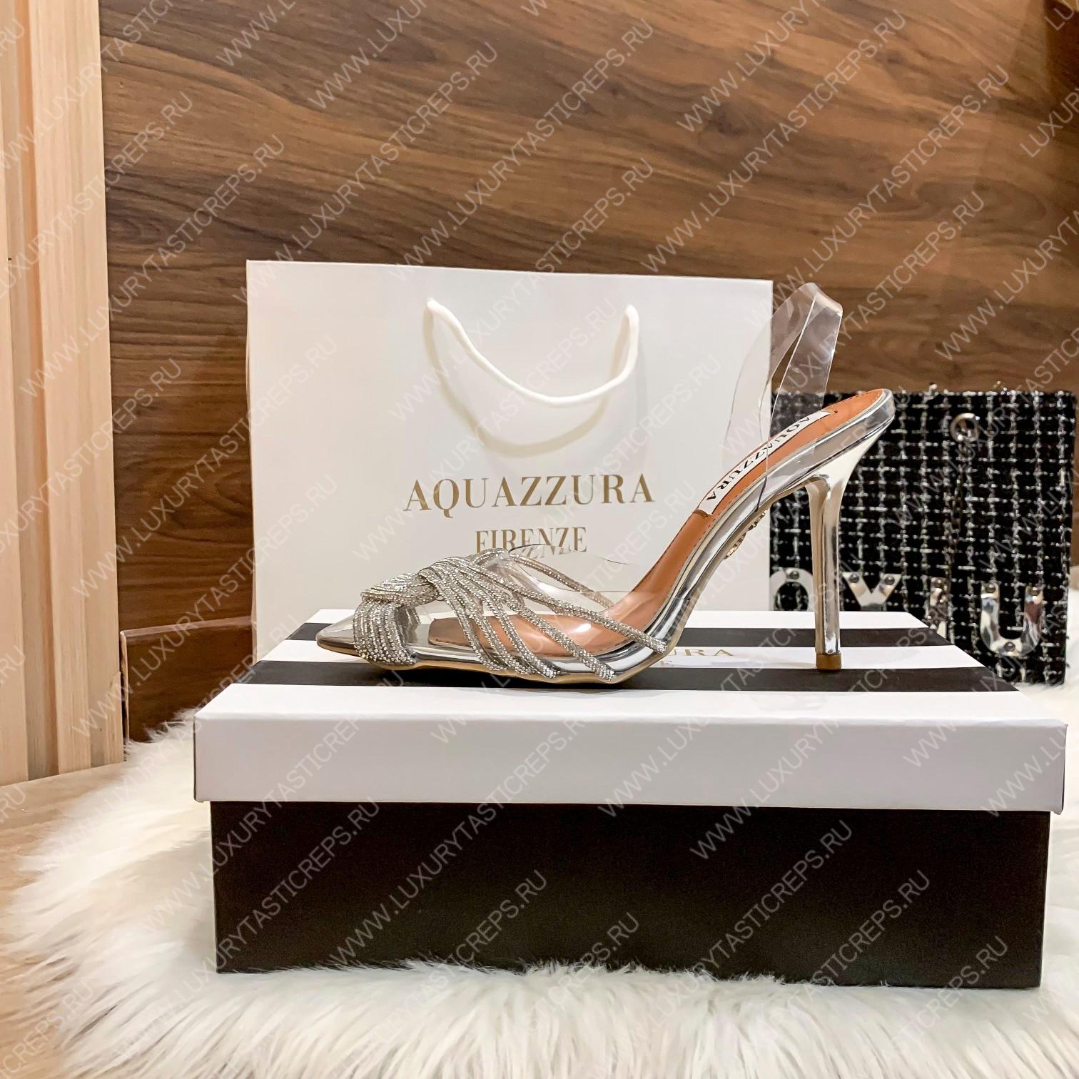 AQUAZZURA GATSBY SLING 105 SILVER GASHIGL0