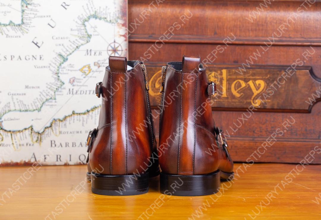 BERLUTI SCRITTO LEATHER BOOT BROWN S5891-V2