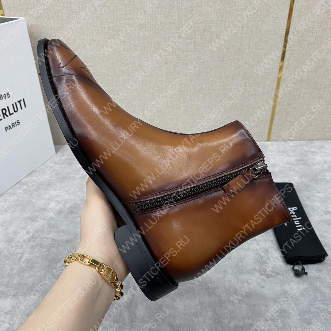 BERLUTI PATCHWORK DEMESURE BOOT TOBACCO BIS S5591