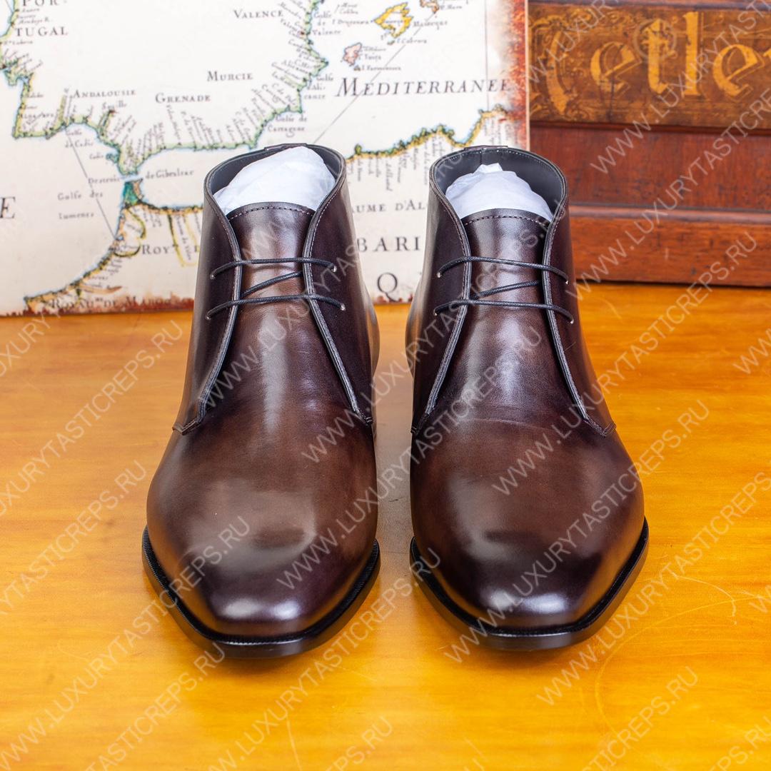 BERLUTI ALESSIO LEATHER BOOT BROWN S5838-V1