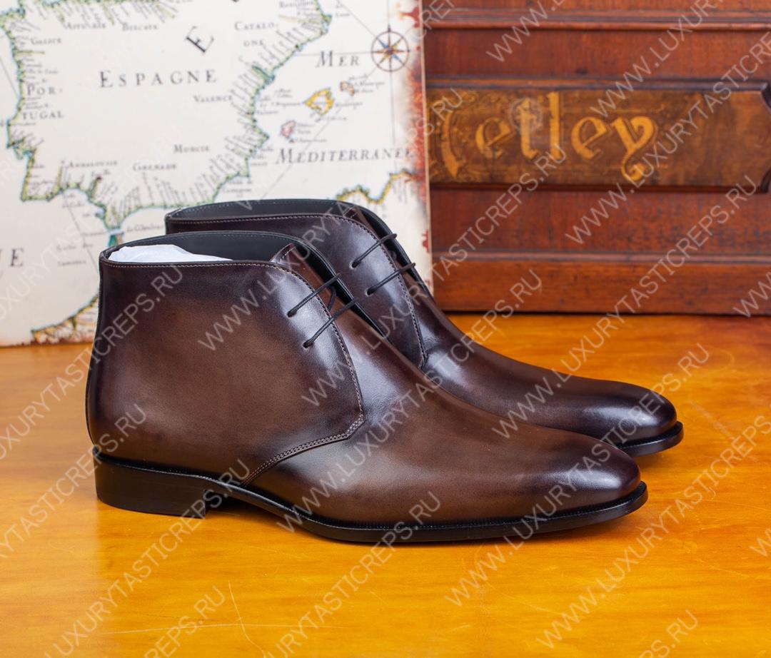 BERLUTI ALESSIO LEATHER BOOT BROWN S5838-V1