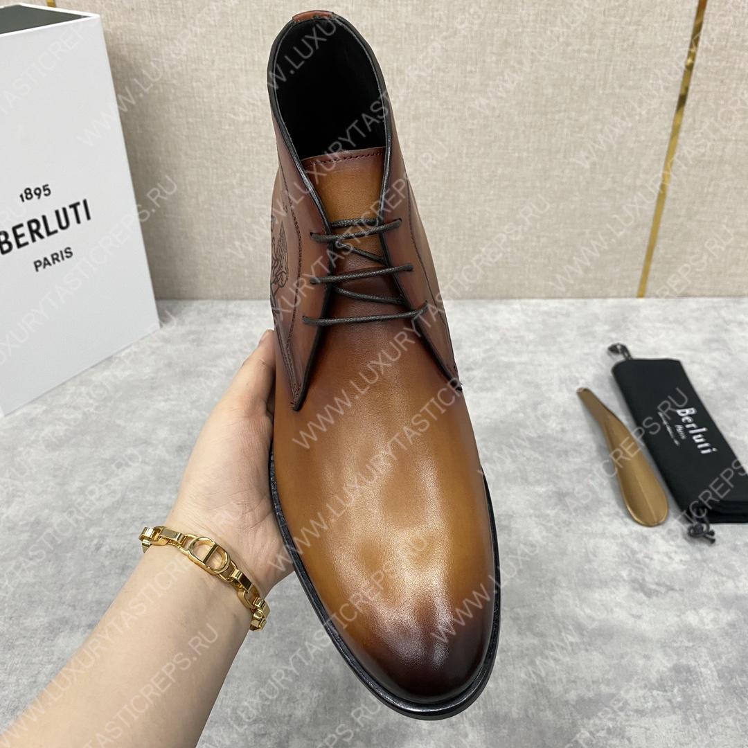 BERLUTI ALESSIO SCRITTO BOOTS INTENSE COCOA S6020-S34