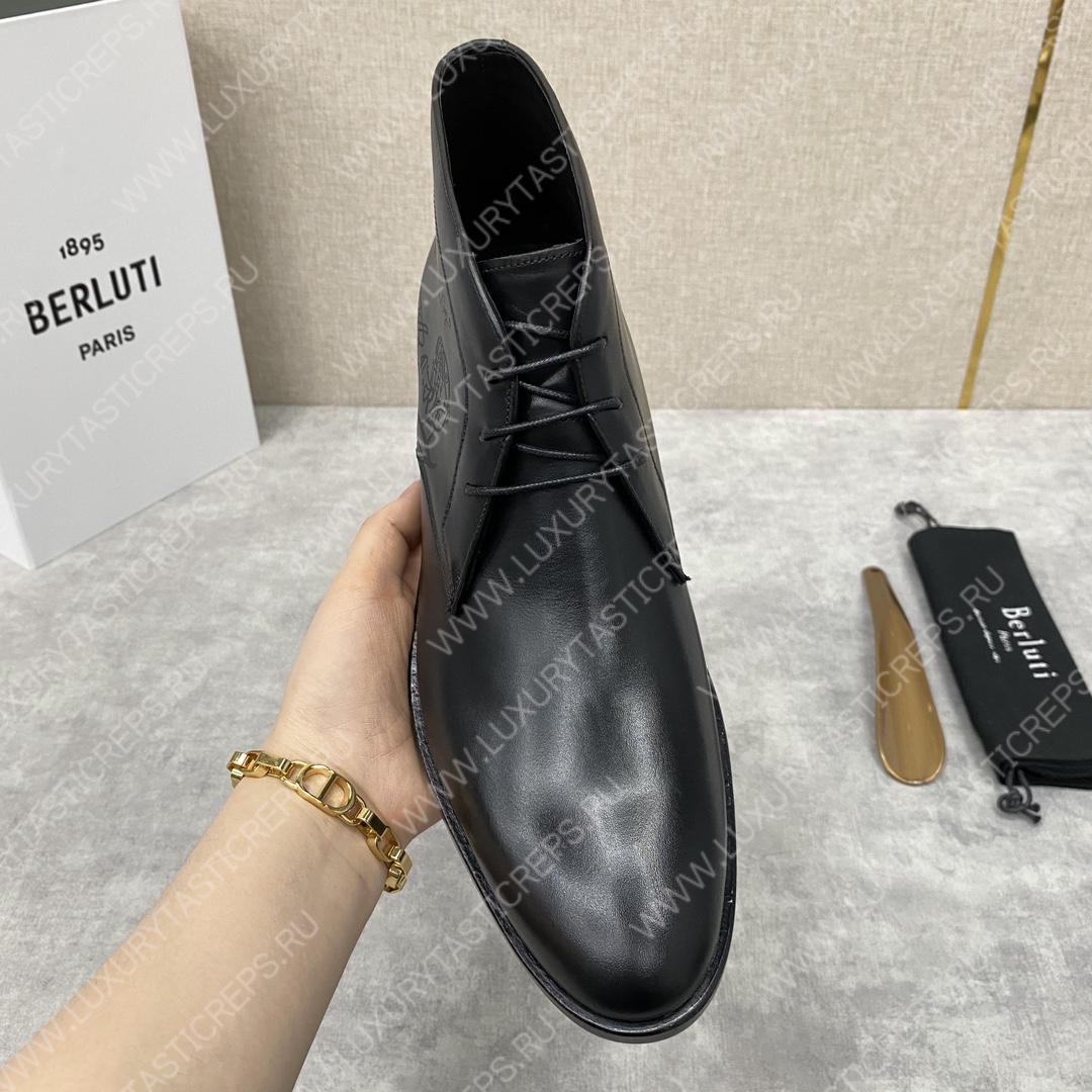 BERLUTI ALESSIO SCRITTO BOOTS BLACK S6020-S34