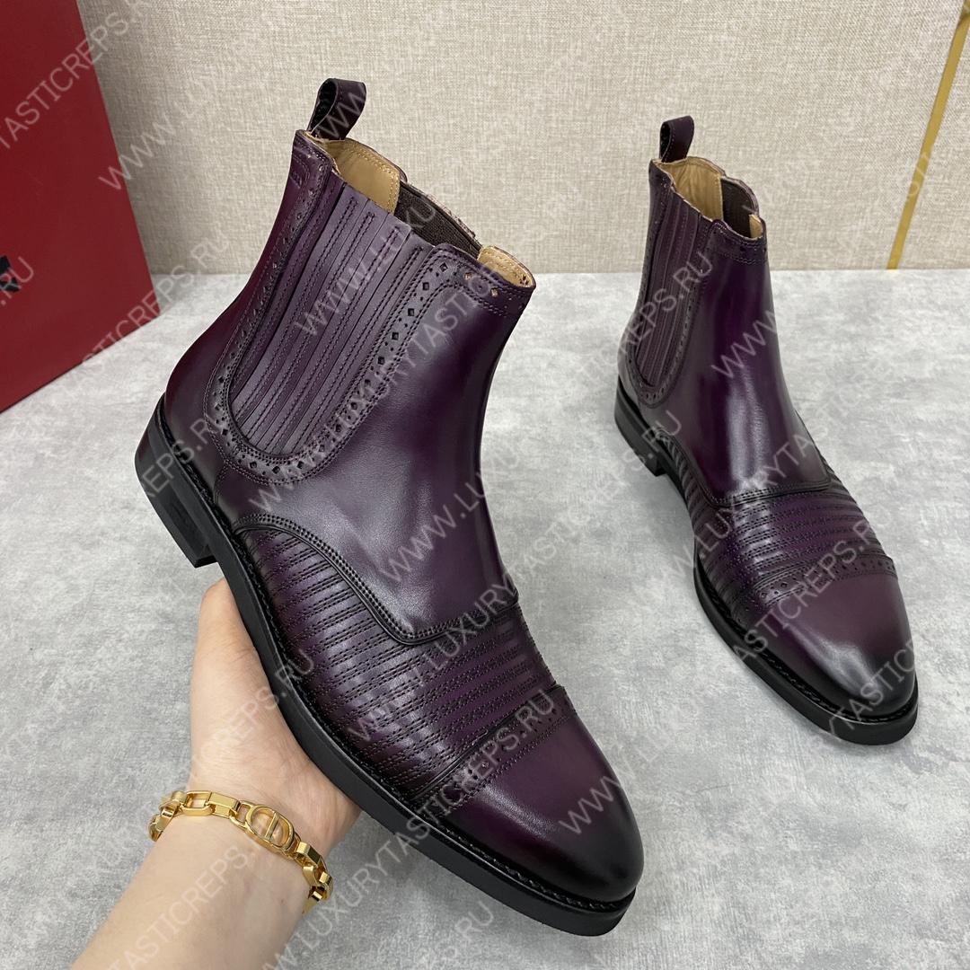 BERLUTI CURSIVE GALET SCRITTO BOOTS BURGUNDY S4077-V2