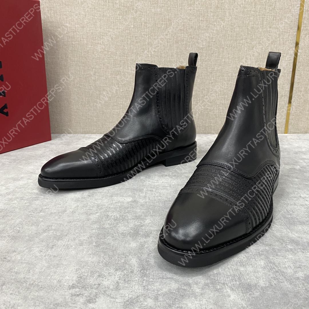 BERLUTI CURSIVE GALET SCRITTO BOOTS BLACK S4077-V2
