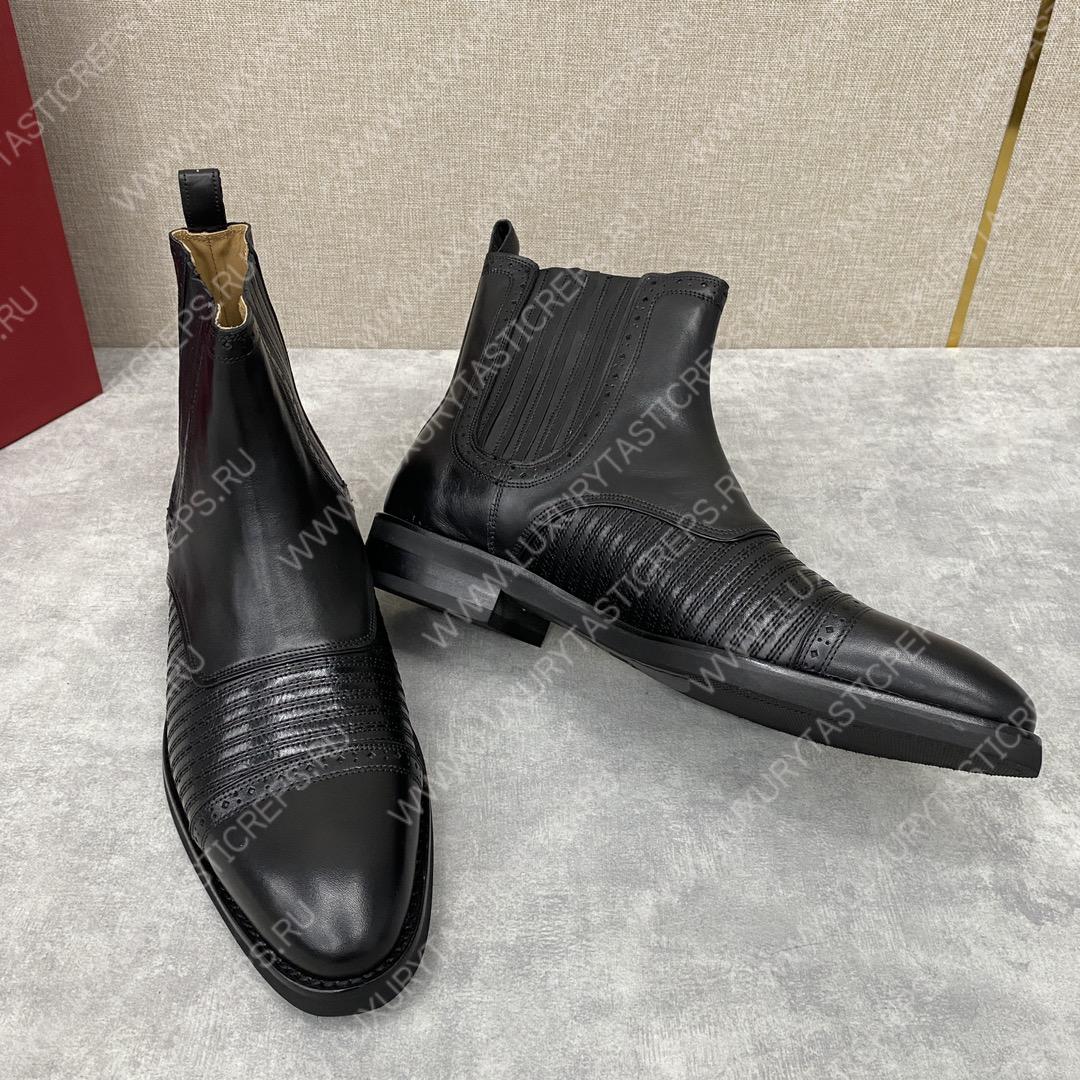 BERLUTI CURSIVE GALET SCRITTO BOOTS BLACK S4077-V2