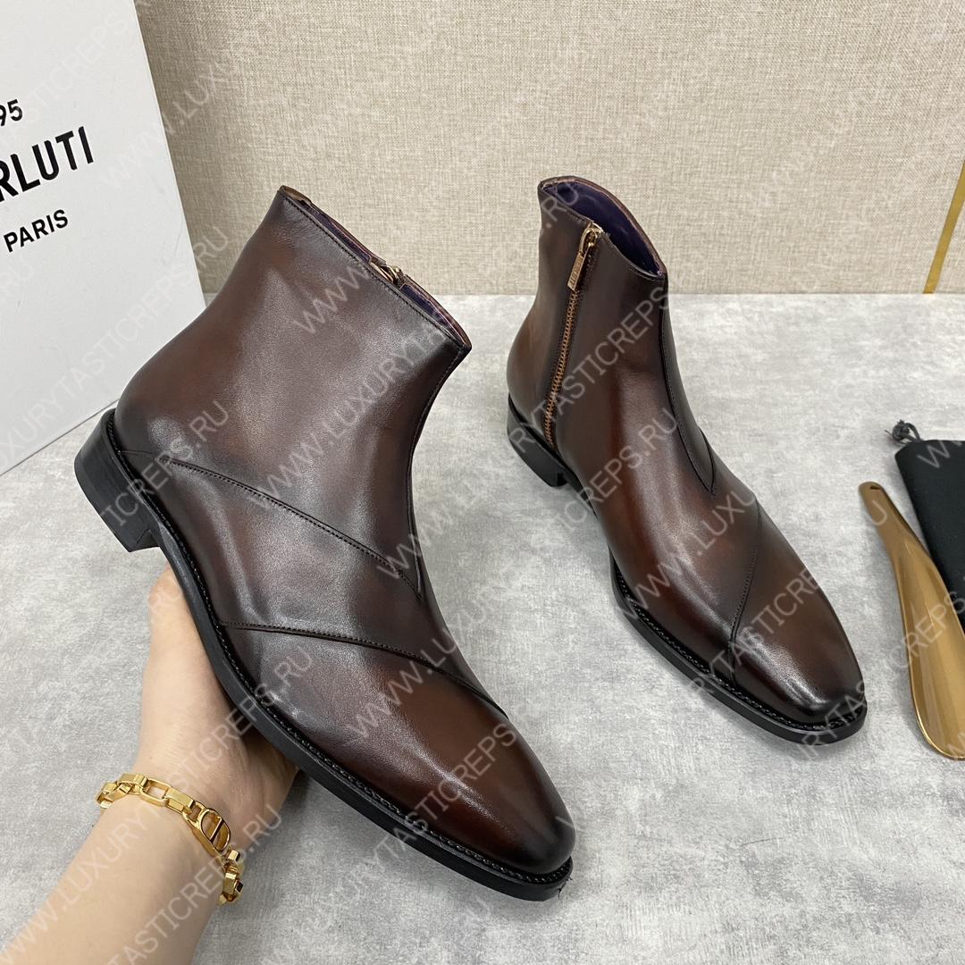 BERLUTI PATCHWORK DEMESURE BOOT BROWN S5591