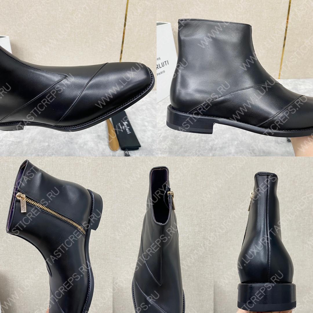 BERLUTI PATCHWORK DEMESURE BOOT BLACK S5591